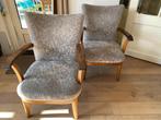 Twee vintage stoelen, Amsterdamse school, Hout, Minder dan 75 cm, Ophalen of Verzenden, Zo goed als nieuw