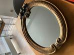Spiegel - Hout, Facet geslepen spiegel, Antiek en Kunst, Minder dan 100 cm, Minder dan 50 cm, Ophalen, Ovaal