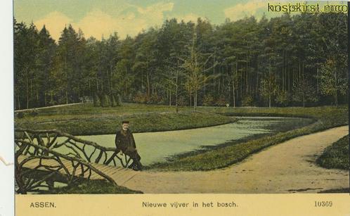 Assen - Nieuwe Vijver in het bosch [KRST005-2167, Verzamelen, Ansichtkaarten | Nederland, Ongelopen, Drenthe, Voor 1920, Verzenden