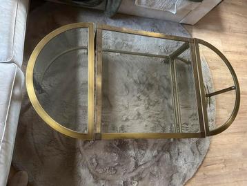 3 delige salontafel tafelset brons glas beschikbaar voor biedingen