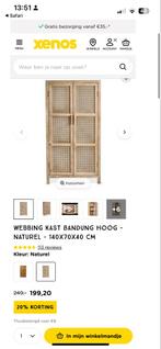 Xenos Bandung Kledingkast - Natuurlijk Webbing Design, Ophalen, 100 tot 150 cm, 50 tot 100 cm, Zo goed als nieuw