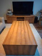 Salontafel met grote laden massief eiken, Huis en Inrichting, Tafels | Salontafels, Eikenhout, Zo goed als nieuw, Landelijk industrieel