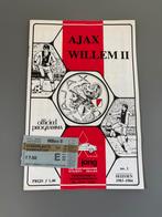Ajax vs Willem II 1983 Ticket + Wedstrijdboekje | Origineel, Ophalen of Verzenden, Zo goed als nieuw, Ajax, Overige typen