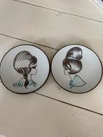 2x Vintage Boonstra bordje dames Profiel, Antiek en Kunst, Ophalen of Verzenden
