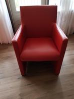 eetkamerstoelen rood 4 stuks op wieltjes ,, Ophalen, Gebruikt, Leer, Vier