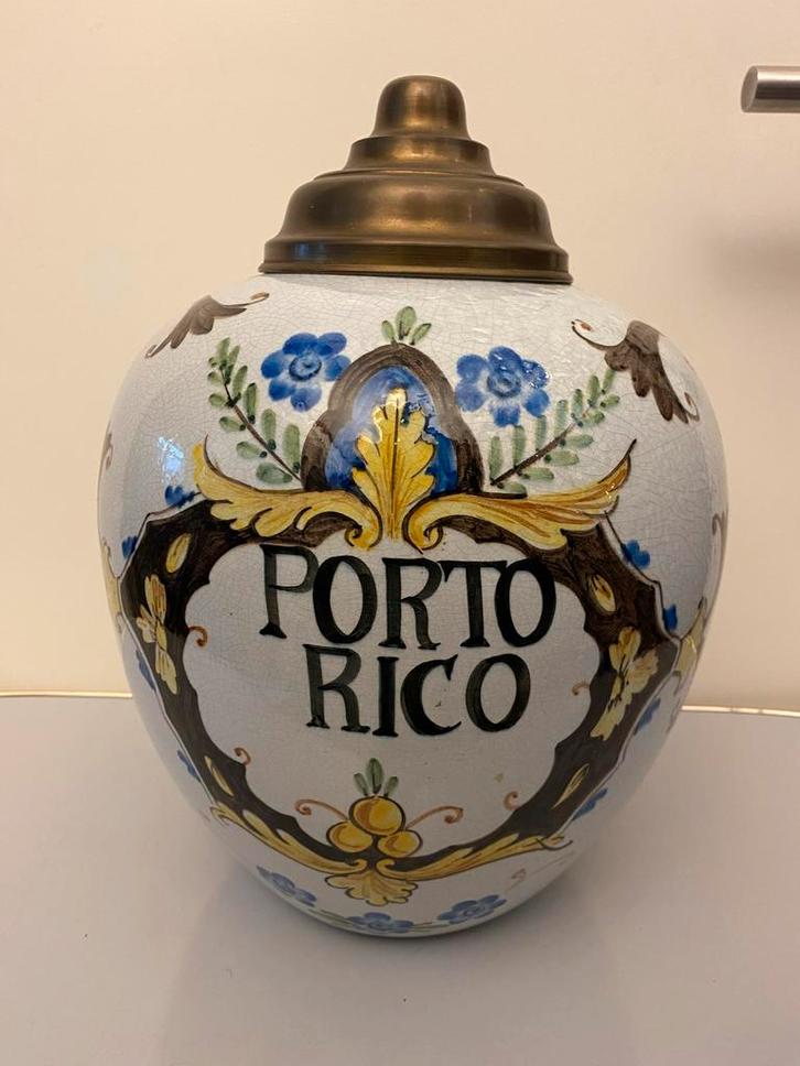 Oude Tabakspot Porto Rico - Keramiek & Koper, Antiek en Kunst, Antiek | Keramiek en Aardewerk, Ophalen of Verzenden