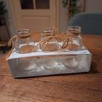 Rekje met 3 vaasjes, Huis en Inrichting, Woonaccessoires | Vazen, Ophalen, Overige kleuren, Glas, Minder dan 50 cm