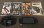 PSP 2004 + 4 games, Ophalen of Verzenden, Gebruikt, Zwart