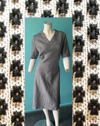 Vintage originele jaren 70 jurk zwart-wit motief maat 42, Gedragen, Maat 42/44 (L), Knielengte, Vintage