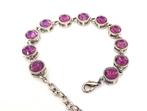 Edelsteen Armband met 11 Rode AA1 Zirkonia's: (Size:18/21cm), Staal, Verzenden, Nieuw, Zilver