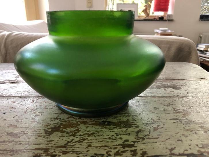 Antieke groene glazen vaas, Antiek en Kunst, Antiek | Vazen, Ophalen