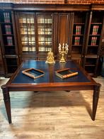 Schrijftafel bibliotheek tafel leer inleg, Antiek en Kunst, Antiek | Meubels | Tafels, Ophalen