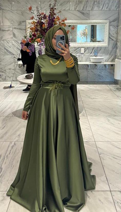 Abiye, feestjurk - Maat 40, Kleding | Dames, Gelegenheidskleding, Zo goed als nieuw, Maat 38/40 (M), Groen, Ophalen of Verzenden