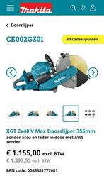Splinternieuwe Makita doorslijper 80V XGT Max twv €1400,-, Ophalen of Verzenden, Nieuw, 1000 watt of meer, Haakse handslijpmachine