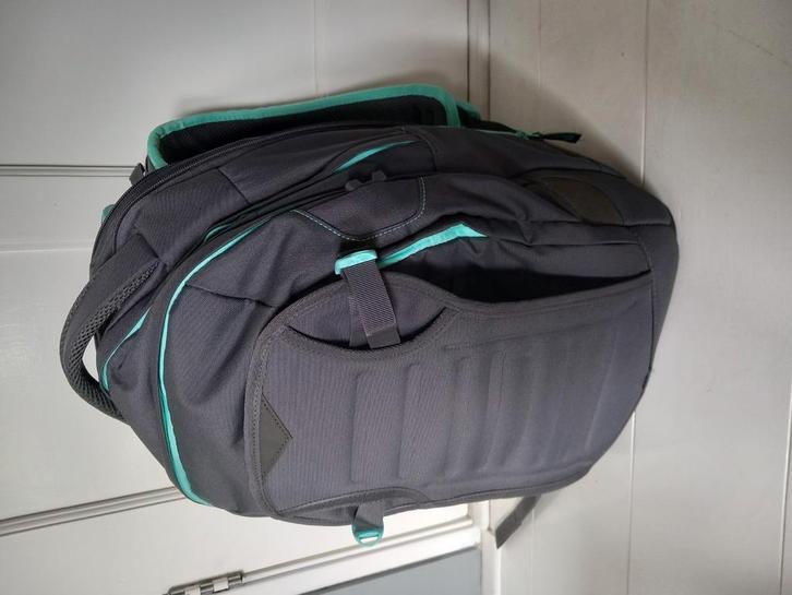 Donkergrijze-Turquoise Satch schoolrugzak, Sieraden, Tassen en Uiterlijk, Tassen | Schooltassen, Zo goed als nieuw, Rugtas, Blauw