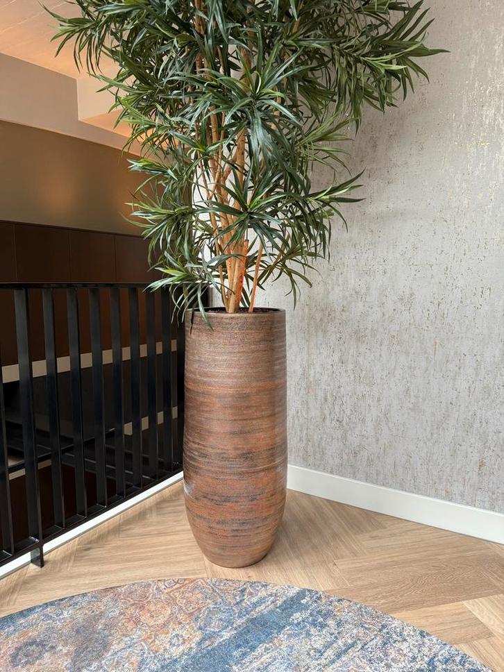 Bronzen Pot van Intratuin HS pot Tokio 90 cm hoog., Huis en Inrichting, Woonaccessoires | Kunstplanten en Kunstbloemen, Gebruikt