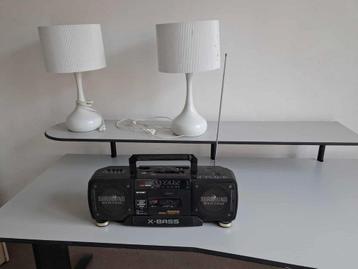 Sharp WQ-T352H BK – Vintage boombox X-BASS double cassette beschikbaar voor biedingen