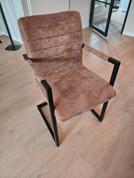 6 eetkamerstoelen bruin/cognac, Huis en Inrichting, Tafels | Eettafels, Gebruikt, 50 tot 100 cm, Rechthoekig, Ophalen