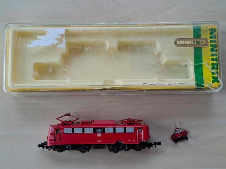 Minitrix 12850 BR140 lokomotief met gebroken kap, Hobby en Vrije tijd, Modeltreinen | N-Spoor, Gebruikt, Locomotief, Gelijkstroom of Wisselstroom