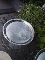 2 zilver kleurige tafeltjes, Ophalen, Minder dan 45 cm, Minder dan 55 cm, Rond