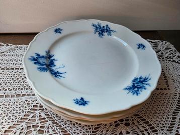 Prachtige borden Hutschenreuther roos bloem blauw decor beschikbaar voor biedingen