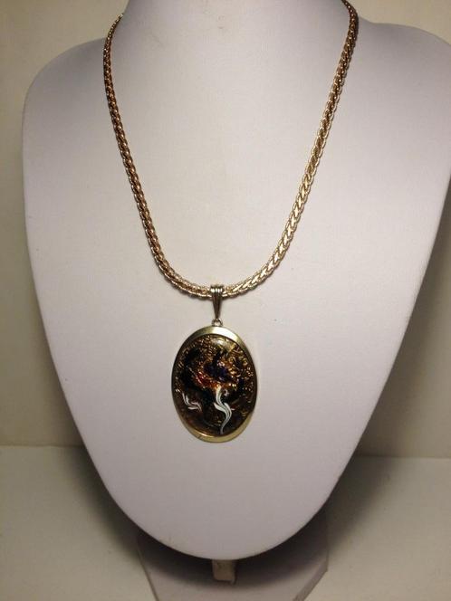 antieke hanger Ges  Gesch  A.H Duitsland + ketting, Sieraden, Tassen en Uiterlijk, Kettingen, Gebruikt, Overige materialen, Goud
