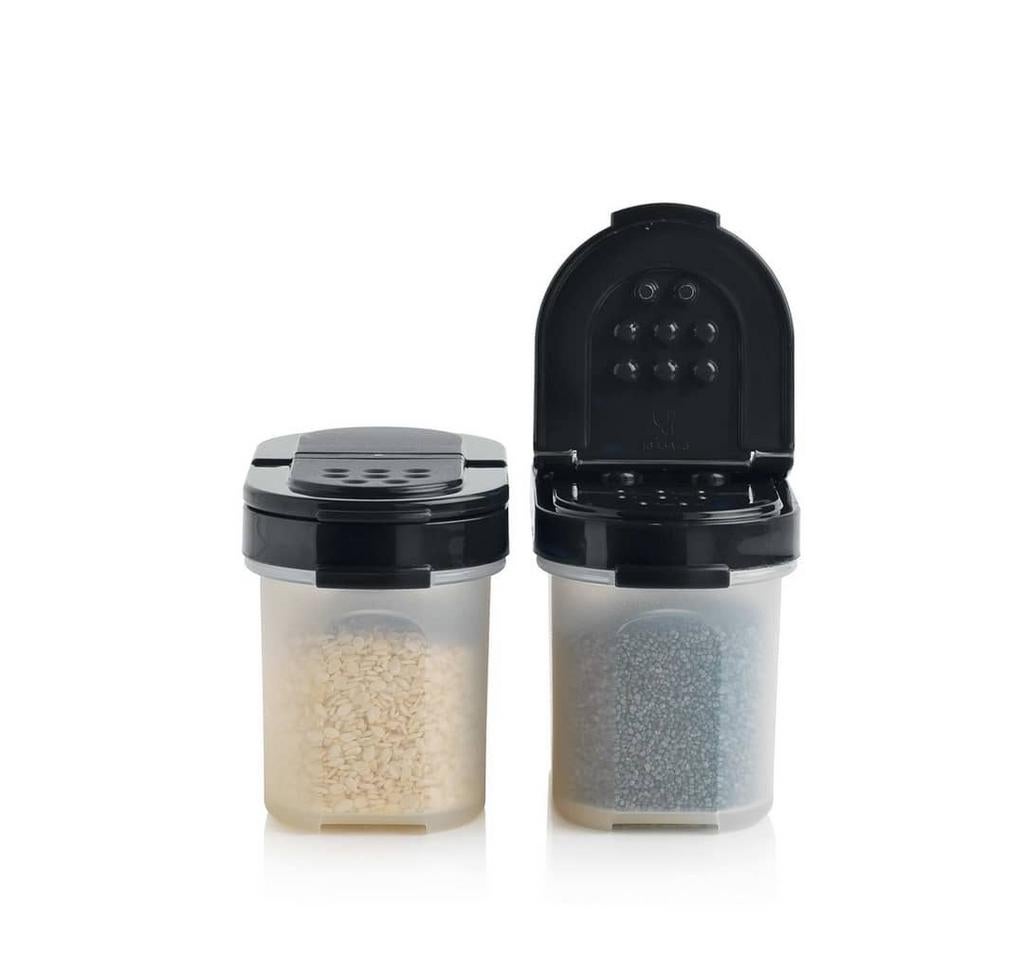 tupperware kruidenovaaltjes kruidenpotjes 120ml zwart, Ophalen of Verzenden, Nieuw, Overige typen