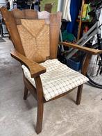 Eiken Houten stoel met rieten zitting, Ophalen, Gebruikt, Bruin, Eén
