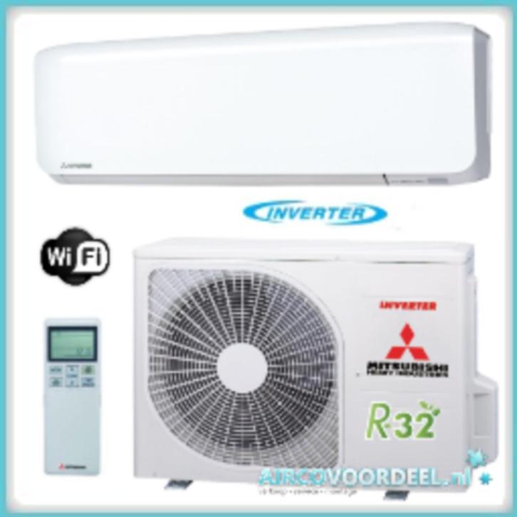 Mitsubishi Nieuw model  met Wi-Fi SRK35ZS-WF op voorraad, Witgoed en Apparatuur, Airco's, Nieuw, Wandairco, 100 m³ of groter, 3 snelheden of meer