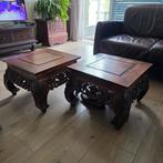 Antieke Salontafels - Set van 2, Minder dan 45 cm, Minder dan 55 cm, Gebruikt, Vierkant