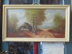 Retro schilderij, landschap, scheper met schapen bij boo, Antiek en Kunst, Ophalen of Verzenden