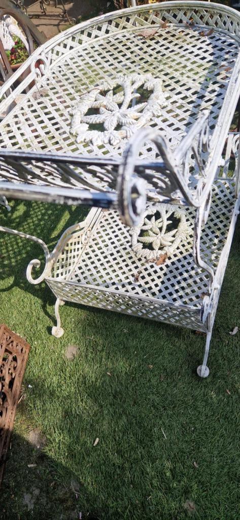 Sierlijke plantenbak/trolley op standaard (brocante), Tuin en Terras, Tuinwanddecoratie, Gebruikt, Ophalen