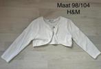 Witte bolero, maat 98/104, merk: H&M, Kinderen en Baby's, Ophalen of Verzenden, Zo goed als nieuw, Meisje, Trui of Vest