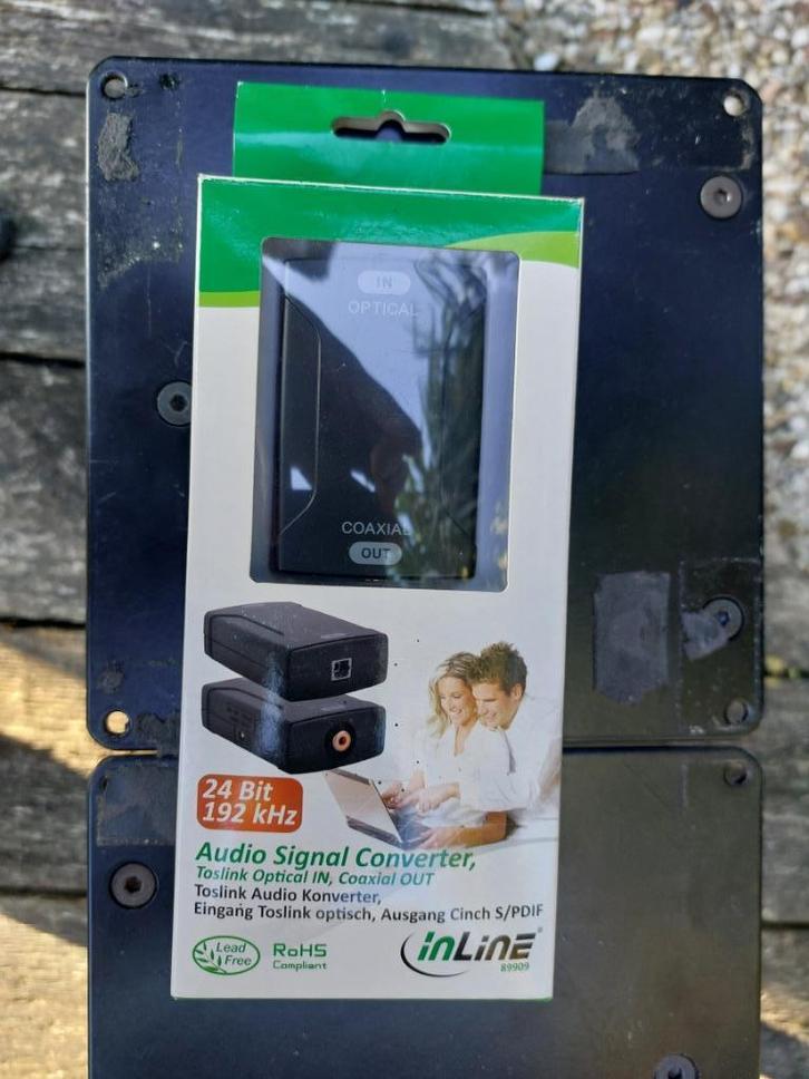 Inline audio signaal converter toslink. coax, S/PDIF 24//192, Audio, Tv en Foto, Converters, Nieuw, Ophalen