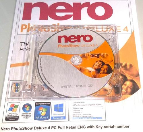 Nero PhotoShow Deluxe 4 ENGELS Fotobewerking Software W10 XP, Computers en Software, Ontwerp- en Bewerkingssoftware, Nieuw, Windows