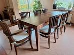 Koloniale tafel met 8 stoelen, Huis en Inrichting, Complete eetkamers, Ophalen, Gebruikt