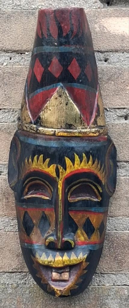 Masker Afrika. Houtsnijwerk. 12.5/33/6 cm., Antiek en Kunst, Kunst | Niet-Westerse kunst, Ophalen