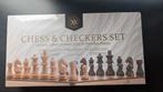 wooden chess and checkers set, Hobby en Vrije tijd, Gezelschapsspellen | Bordspellen, Ophalen of Verzenden, Nieuw