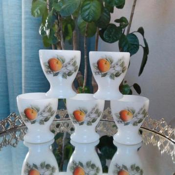 Vintage Melkglas Eierdopjes - Set van 5 beschikbaar voor biedingen