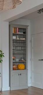 Landelijke kast servies/buffet/boeken riviera maison, Ophalen, Zo goed als nieuw, 25 tot 50 cm, 200 cm of meer