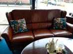 Leren BANKSTEL, 2 en 3 zits +fauteuil, Ophalen, Gebruikt, Overige maten, 150 tot 200 cm