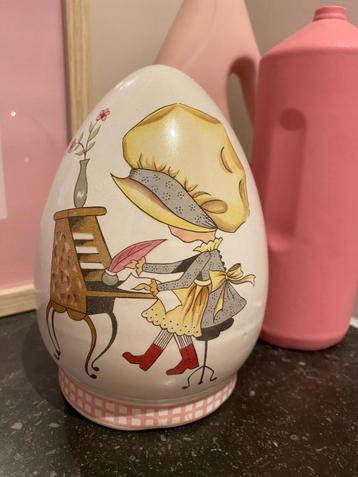 Vintage spaarpot Sarah Kay / Holly Hobbie stijl beschikbaar voor biedingen
