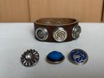 Noosa leren armband small met twee sets van 3 mooie chunks, Ophalen of Verzenden, Gebruikt, Overige kleuren, Overige materialen
