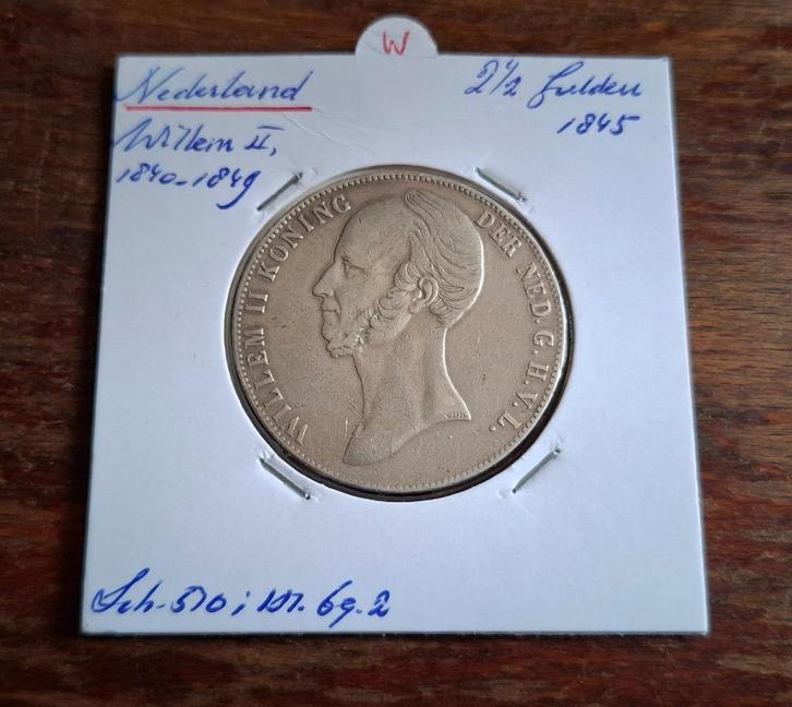 Rijksdaalder 1845 - Willem II (positie a) Top kwaliteit, Postzegels en Munten, Munten | Nederland, Losse munt, 2½ gulden, Koning Willem II