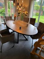 ovalen eettafel slijt en krasvast met stalen kruispoot, Huis en Inrichting, Tafels | Eettafels, 100 tot 150 cm, 200 cm of meer