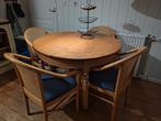Houten eettafel met 4 stoelen, Antiek en Kunst, Ophalen