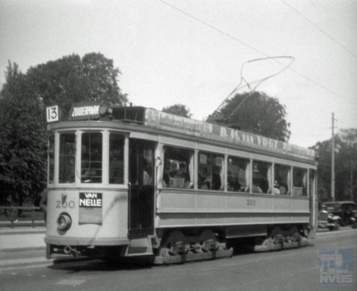 LGB schaal ;HTM motorwagen TRAM 200 lijn 13 , messing bouw, Hobby en Vrije tijd, Modeltreinen | Overige schalen, Gebruikt, Locomotief