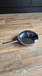 Royal Van Kempen & Begeer wokpan met Deksel 28cm, Ophalen of Verzenden, Zo goed als nieuw, Rvs, Keramische plaat