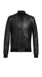 Salvatore Santoro Leren Bomber Jacket IT48 US38 M, Salvatore Santoro, Maat 48/50 (M), Zwart, Nieuw