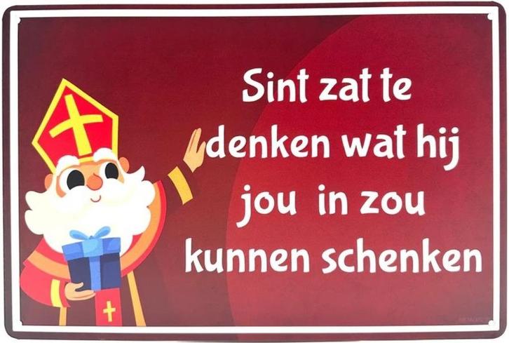 Sinterklaas Metalen wandbord, muurbord Sint, Huis en Inrichting, Woonaccessoires | Tekstborden en Spreuken, Nieuw, Verzenden